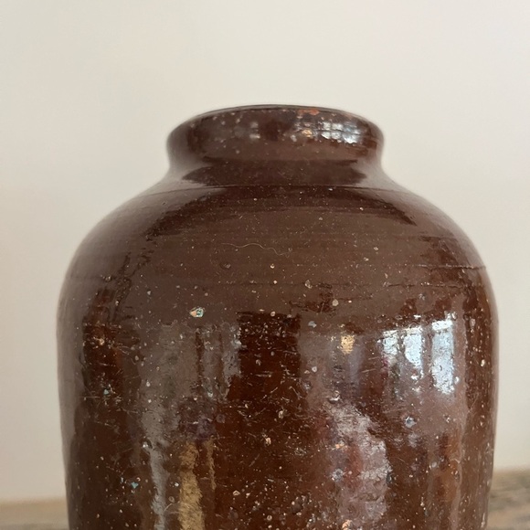 Antique Brown Ceramic Crock - Picture 3 of 5